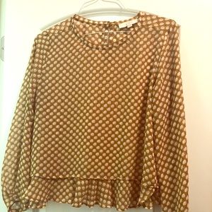 Loft long sleeve ruffle top